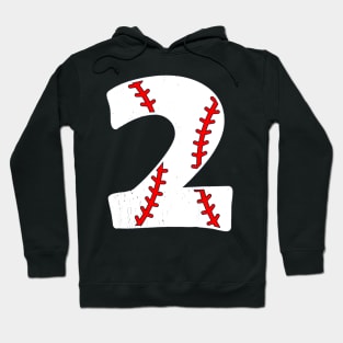 Kids 2 Years Old Birthday Baseball Hoodie